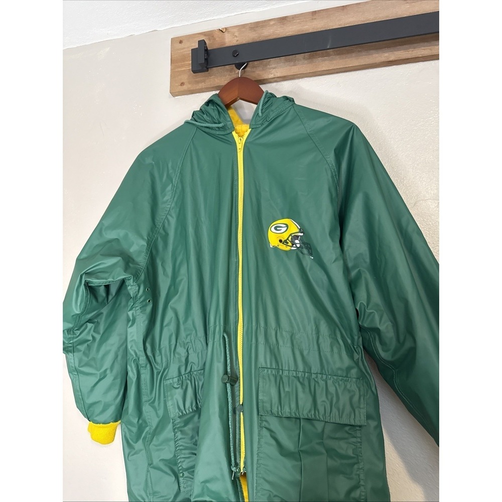 Vintage Green Bay Packers NFL Game Day Raincoat‎ Jacket Men's Large 80's - 90's